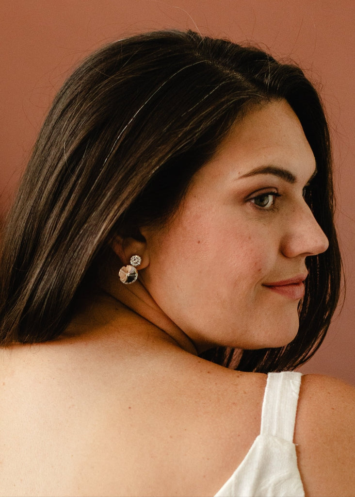 Myrla Earrings in Silver Crystal - Carol Hannah