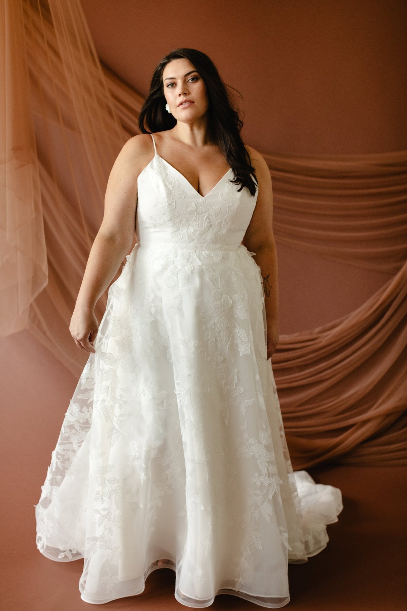 midsummer lace dress Needle & Thread Midsummer Lace Round Neck Gown In Champagne