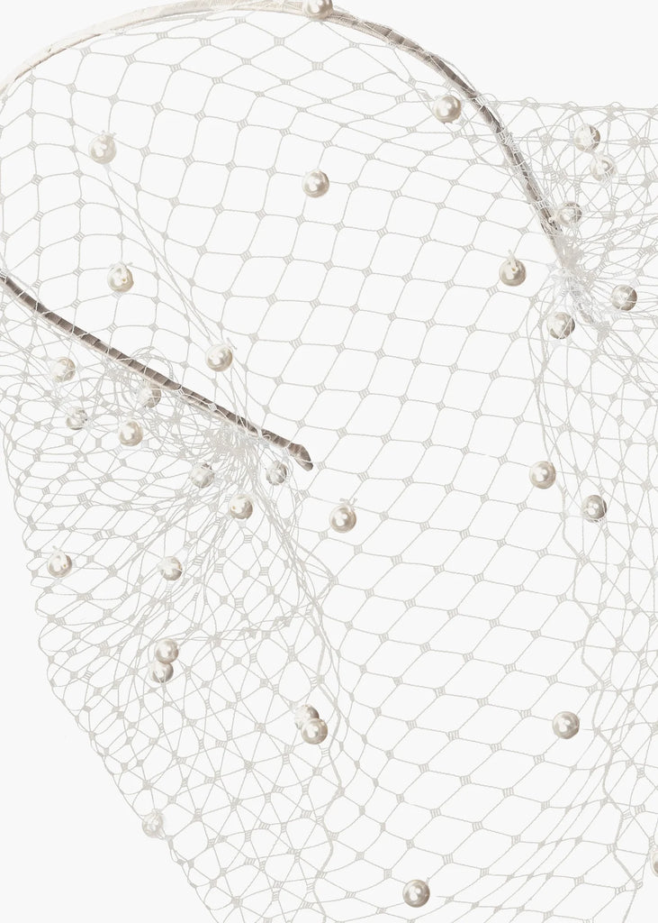 Voilette Birdcage Veil with pearls - Carol Hannah