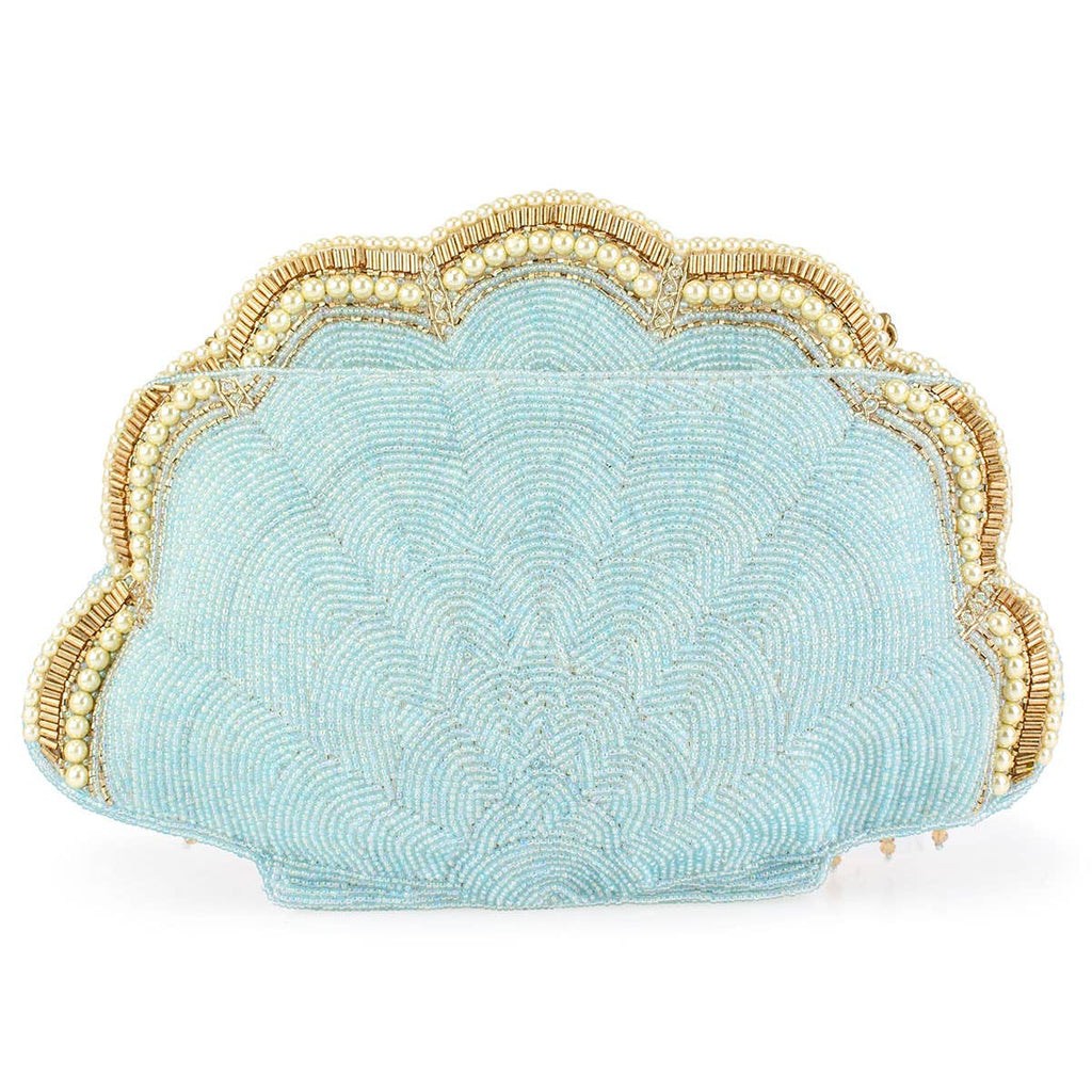 Something Blue Beaded Shell Bridal Clutch - Carol Hannah