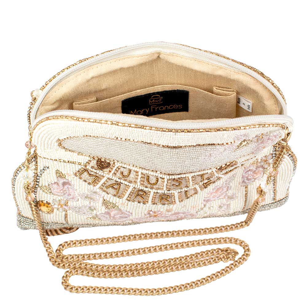 Just Married Beaded Clutch with strap - Carol Hannah